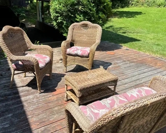 wicker deck set