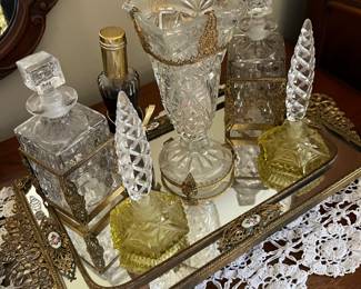 vintage Perfume vanity set