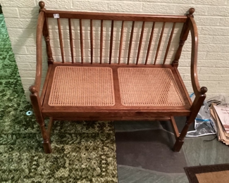 Vintage Press Cane entry bench