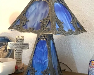 Amazing Blue Slag Glass Lamp