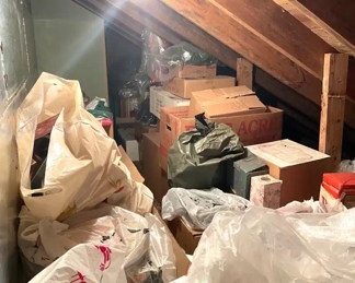 A look in the crawl space... Gotta unpack yet!