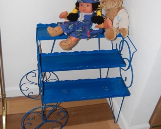 Fun Blue Metal Plant Stand