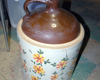 Painted 5 Gallon Crock Stoneware Jug