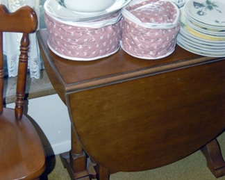 Fun little Gate Leg Table Folds up very small, opens to seat 4