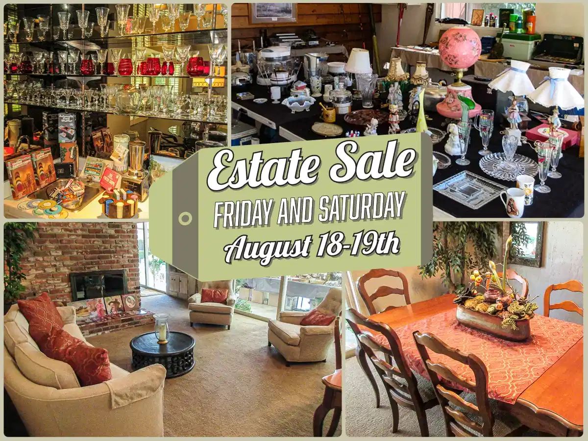 1st of 2 Estate Sales in Modesto by Treasures... starts on 8/18/2023