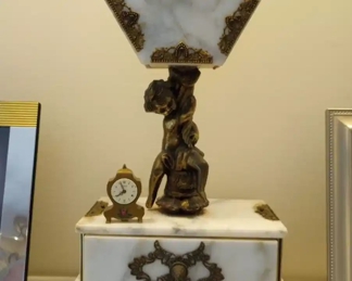 $150. - Marble Cupid Clock, $150. or best offer, 