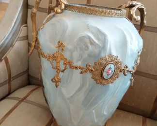 $300. Pheonix glass or Consolidated glass vase, 