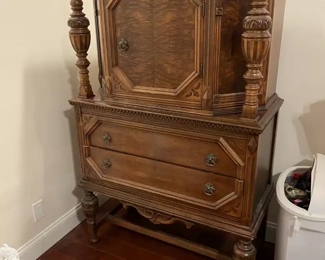 Antique Walnut Cupboard, 65h x 40w x 19, c. 1920