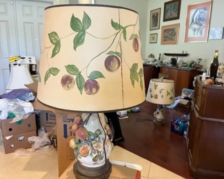 Pair Custom Made Italian Fruit Lamps