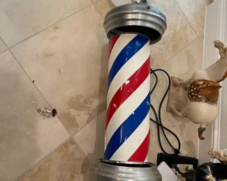 Vintage Barber Pole Light (works, missing outer cylinder)