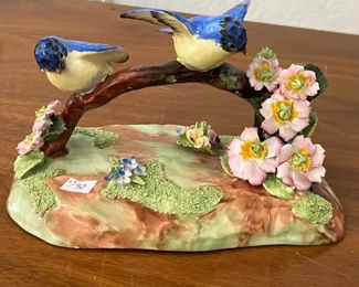 Hand Modelled Bone China, Dendon-England 'Birds', 4 1/2h x 7 1/2w