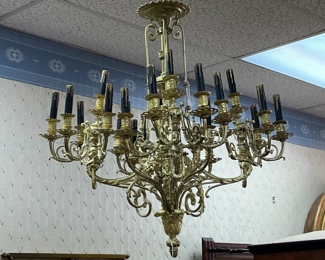 Vintage French Bronze Chandelier