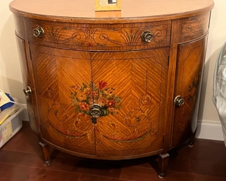 Antique Custom Built Demilune Commode, came from the St. George Hotel of NY (1885-1930) Built. by Butler Furn.