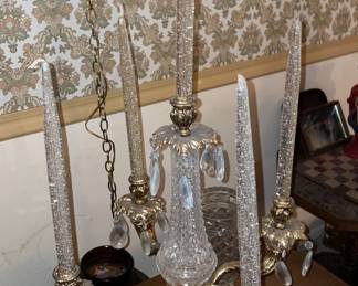 Candelabra with lucite candles