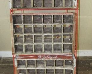 Coke Store Bottle Rack w/Wood Crates - Has Coke Sign on Top
