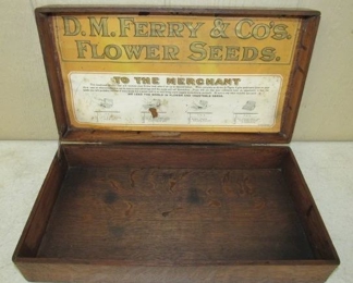 D.M. Ferry & Co's. Flower Seeds Oak Store Display Case