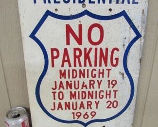 1969 Metal Presidential Inauguration Sign