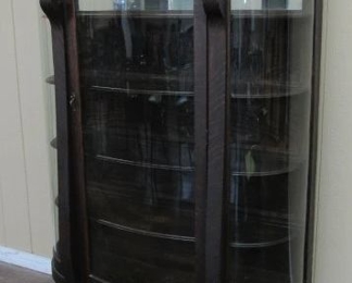 Empire Oak Curved Glass China Cabinet