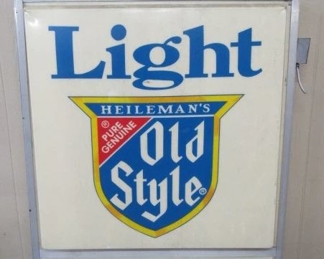 50" x 62" Hanging Lighted Old Style Light Sign - Double Sided