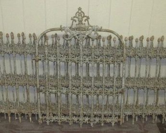 3 Sections of Antique Cast Iron Fence & 1 Gate - Fence is Approx. 3' Tall & 8' 1/2" to 9' Long