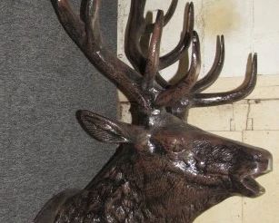6' 4" Cast Aluminum Wall Mount Elk
