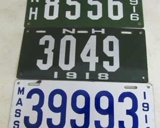 Porcelain License Plates - Excellent Condition!