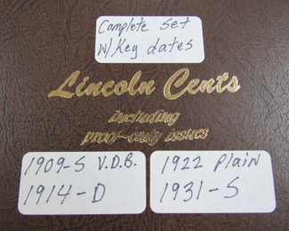 Lincoln Cents - Complete Set w/Key Dates - 1909-S V.D.B. - 1914-D - 1922 Plain - 1931-S