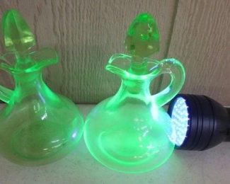 Vaseline Glass Cruets 