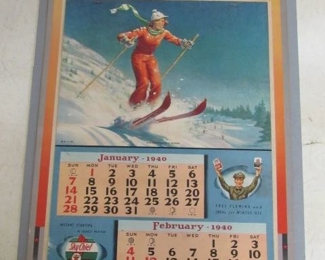 1940 Texaco Calendar - All Original & Complete