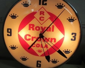 1956 Royal Crown Cola Clock by Pam Clock Co. - Lights Up & Runs
