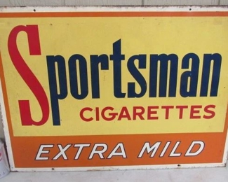 1950's - 1960's Metal Sportsman Cigarettes Sign - 20" x 28"