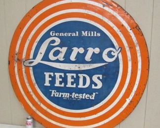 48" - 1950's Metal General Mills Larro Feeds Sign - Single Sided
