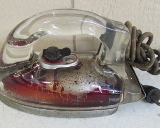 Glass & Metal Electric Iron - Silver Streak - Hard To Find!