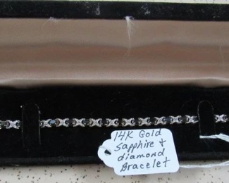 14K Gold, Sapphire & Diamond Bracelet