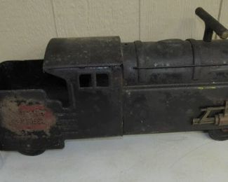 1940's - 1950's Metal Childs Ride Along Toy Train