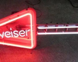 Budweiser Guitar Neon Sign - 14" x 41"