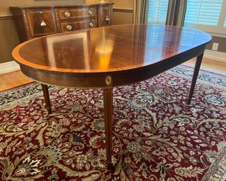 Stickley Federal Style Inlaid Mahogany Dining Table (Shown 46"W x 72"L x 29-1/2"H)