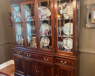 Stickley Federal Style Mahogany China Cabinet (68"W x 18"D x 92"H)