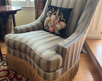 Councill Low Armed Fringe Accent Upholstered Chair (pr) (37"Back H x 31"W x 33"D)