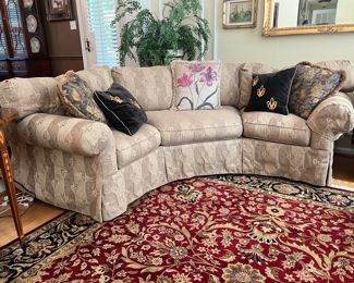 Vanguard Curved 3 Seat Upholstered Sofa (141" Total Back W x 36"D x 29" Back Height)