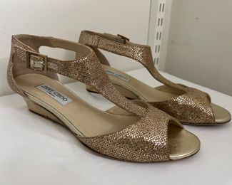 Women's Jimmy Choo Strap Glitter Sandals Size 40