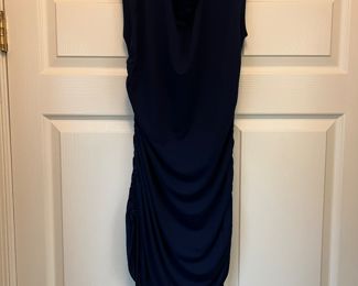 Women's St. John Black Gathered Drawstring Dress Size M