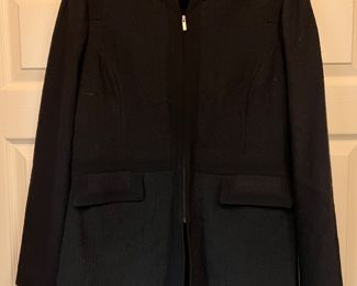 Women's St. John Caviar Pocketed Black Blazer Size 10