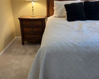 Drexel Queen Bed with Matching 3 Drawer End Tables