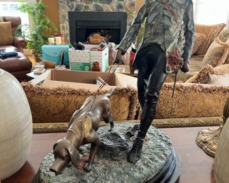 English Hunter with Hound Bronze 