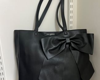 Karl Lagerfeld Black Leather Bow Handbag
