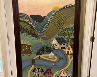 Framed Original Landscape Oil on Canvas by Terri '93