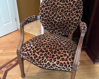 Animal Print Upholstered Armchair 