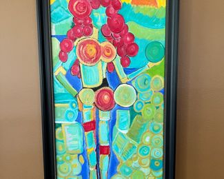 Framed Original Oil on Canvas of Abstract Woman 