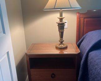 Seely 2 Drawer End Table with Baldwin Brass Lamp (pr)